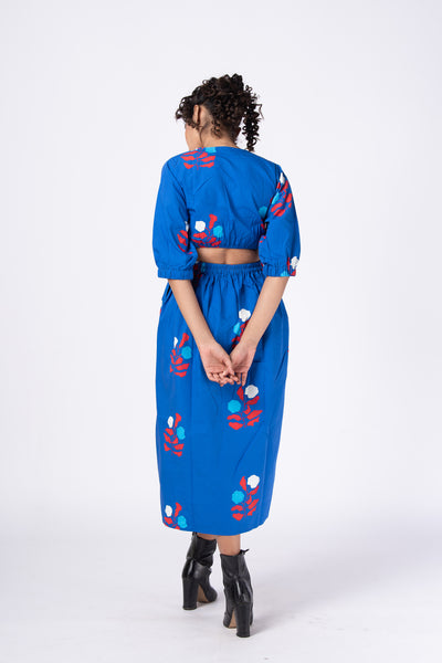 Blooming garden [cut out midi dress ]