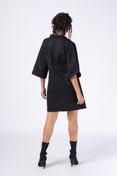 Black denim [ shirt dress ]