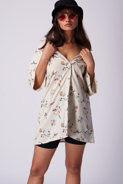 Unfinished flowers shirt