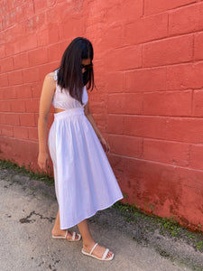 White cut-out midi dress